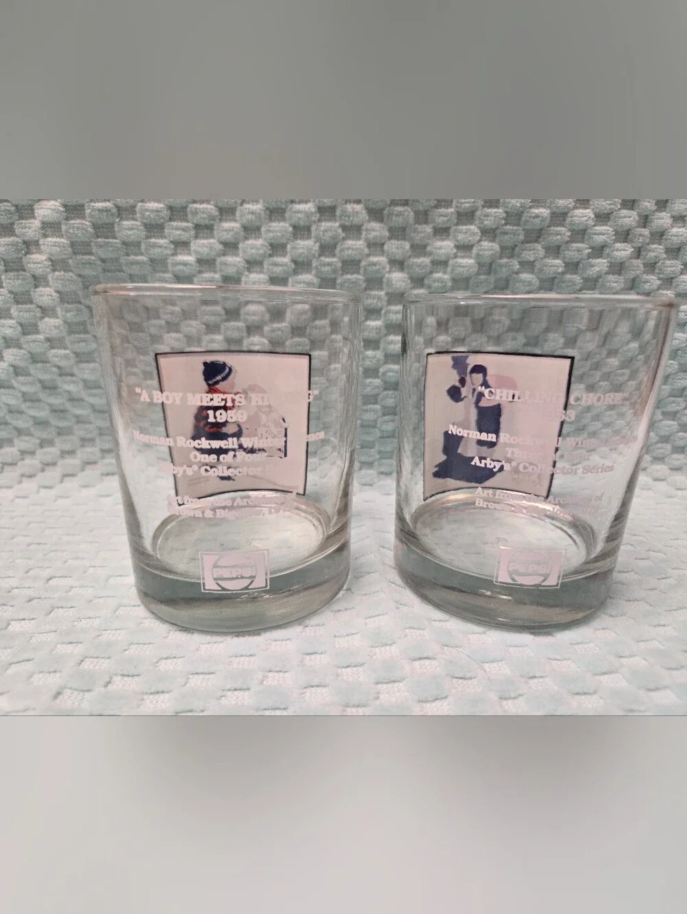 Norman Rockwell Glass Tumbler Set